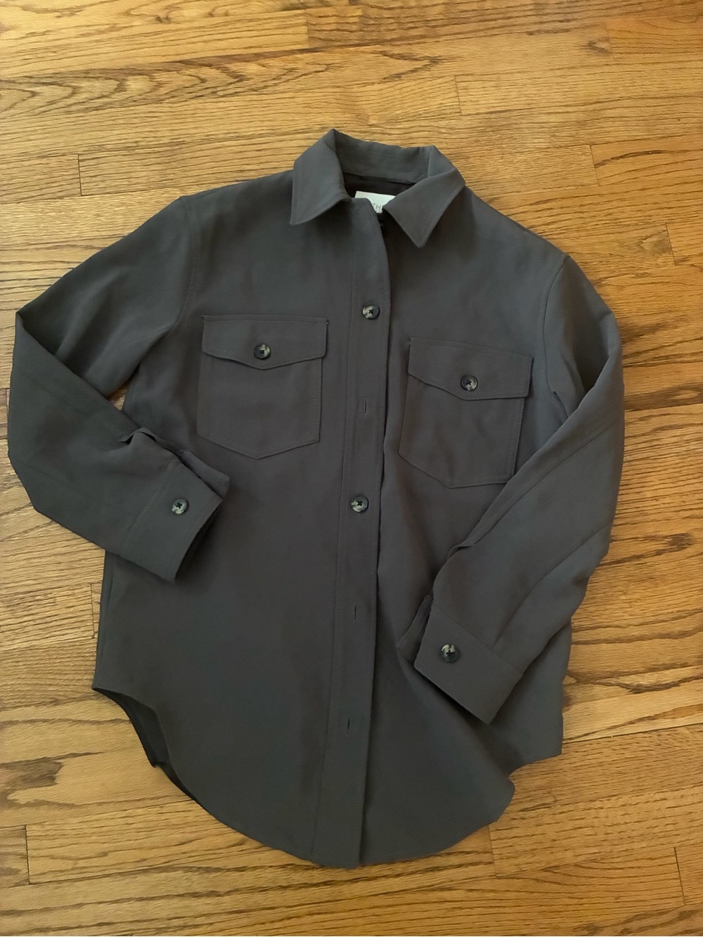 Wilfred Free  The Ganna Charcoal Button-Front Shirt Jacket